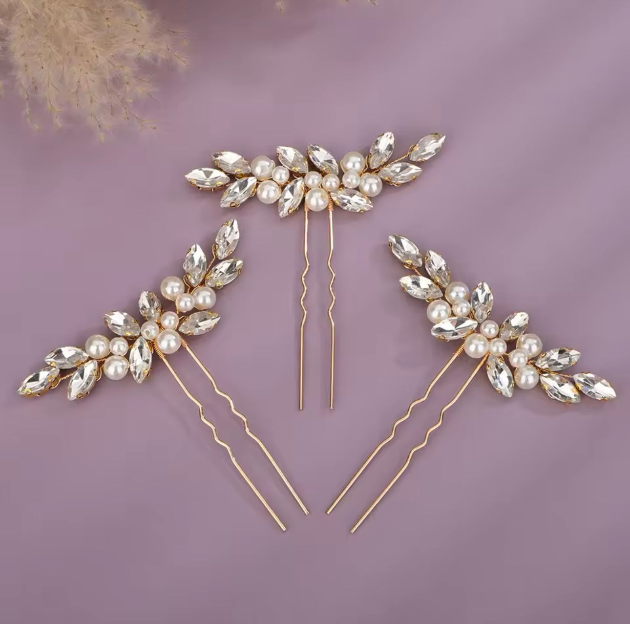 3 Piece Rhinestone Hair Pin Set