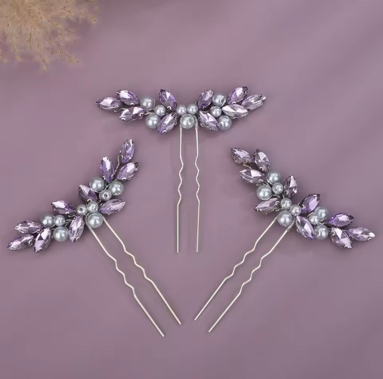 3 Piece Rhinestone Hair Pin Set