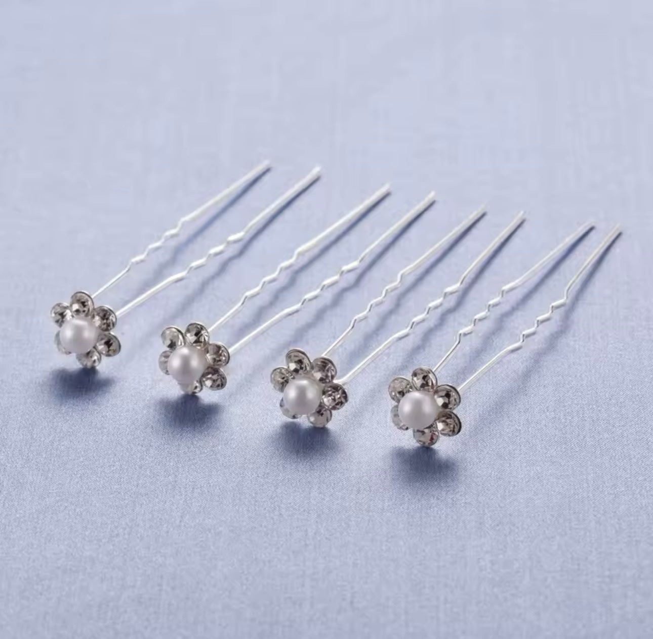 Silver Butterfly Bush Hair Pins (10 pieces)