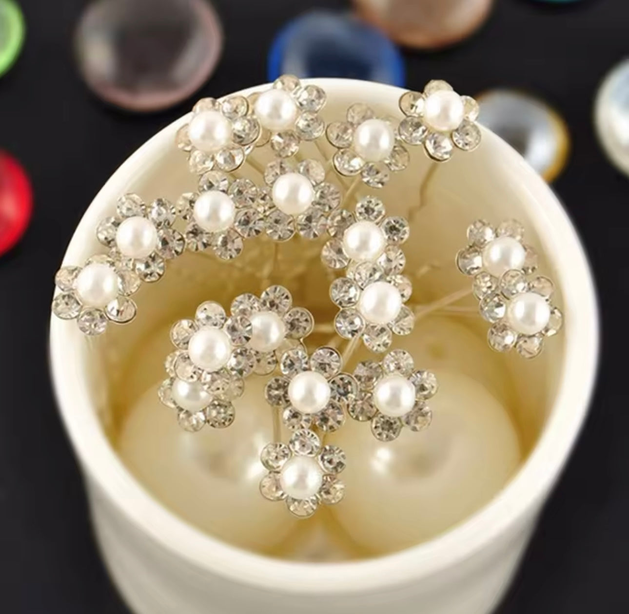 Silver Butterfly Bush Hair Pins (10 pieces)