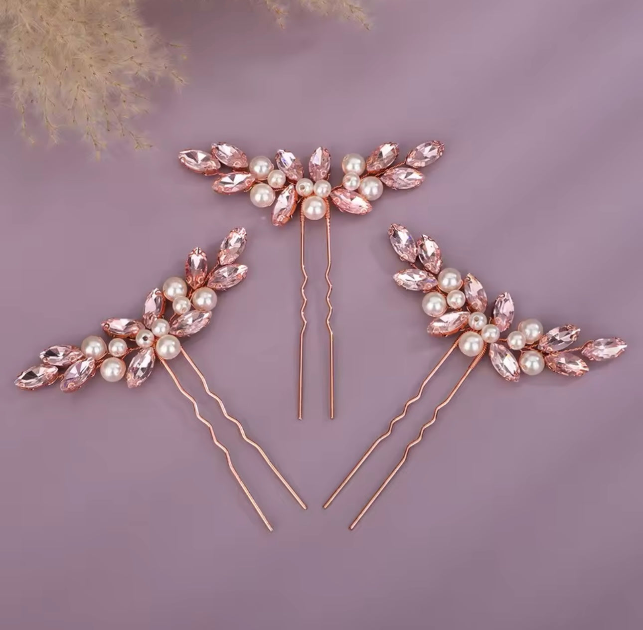 3 Piece Rhinestone Hair Pin Set