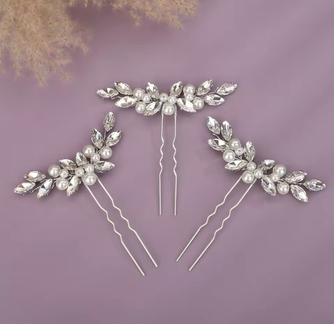 3 Piece Rhinestone Hair Pin Set