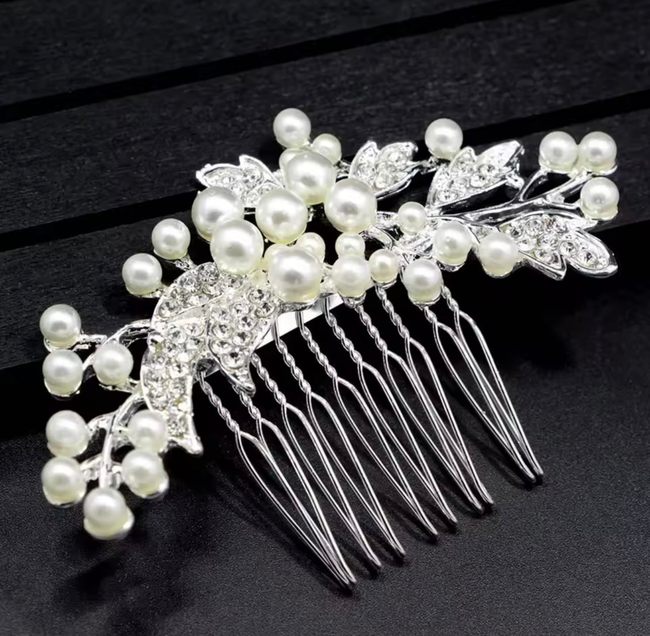 Pearl and Rhinestone Hair Comb