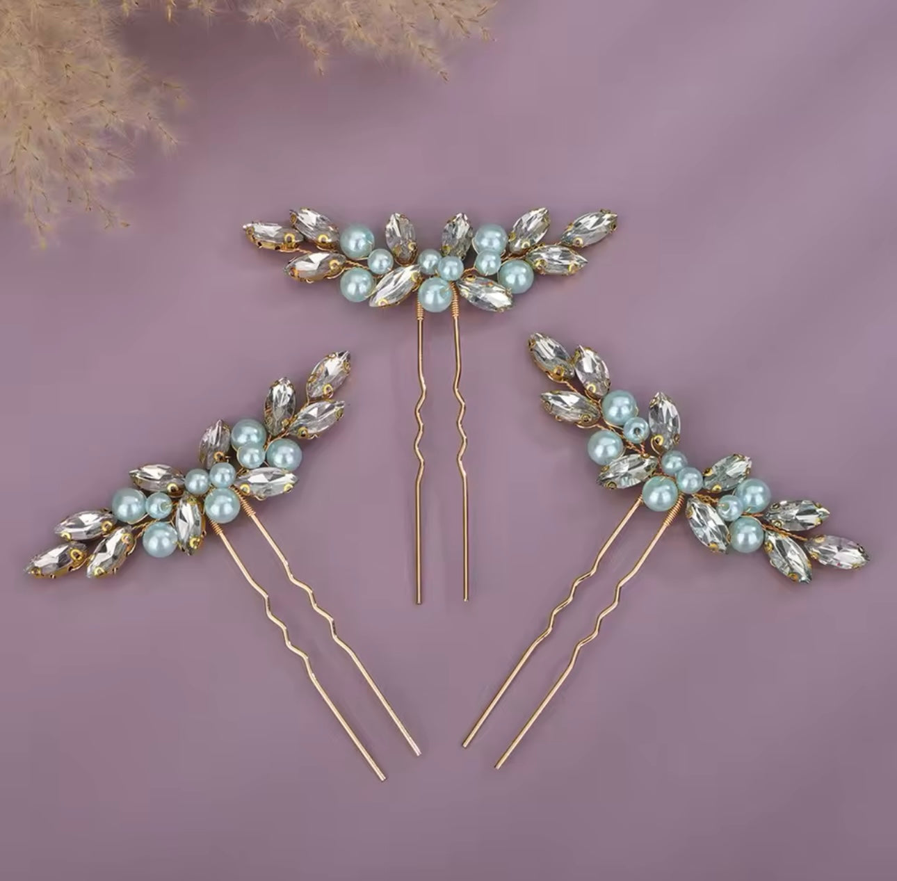 3 Piece Rhinestone Hair Pin Set
