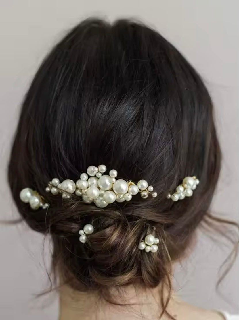Pearl Hair Pin And Comb Set