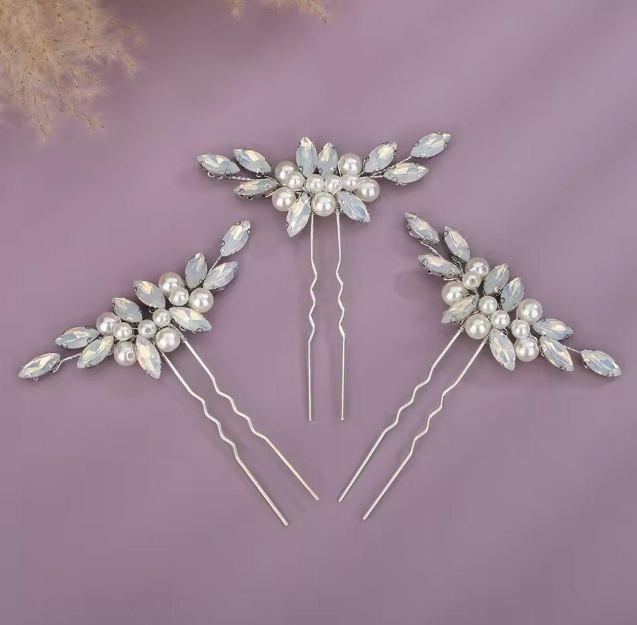3 Piece Rhinestone Hair Pin Set