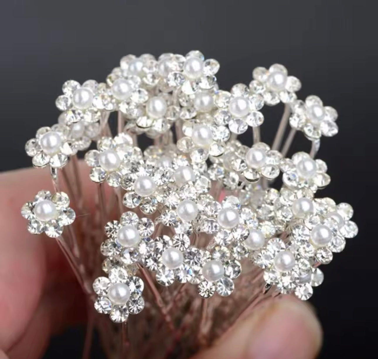 Silver Butterfly Bush Hair Pins (10 pieces)