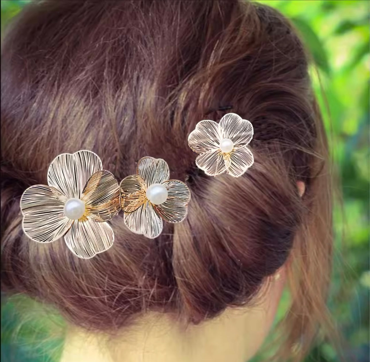 Single Clover Pearl Hair Pin