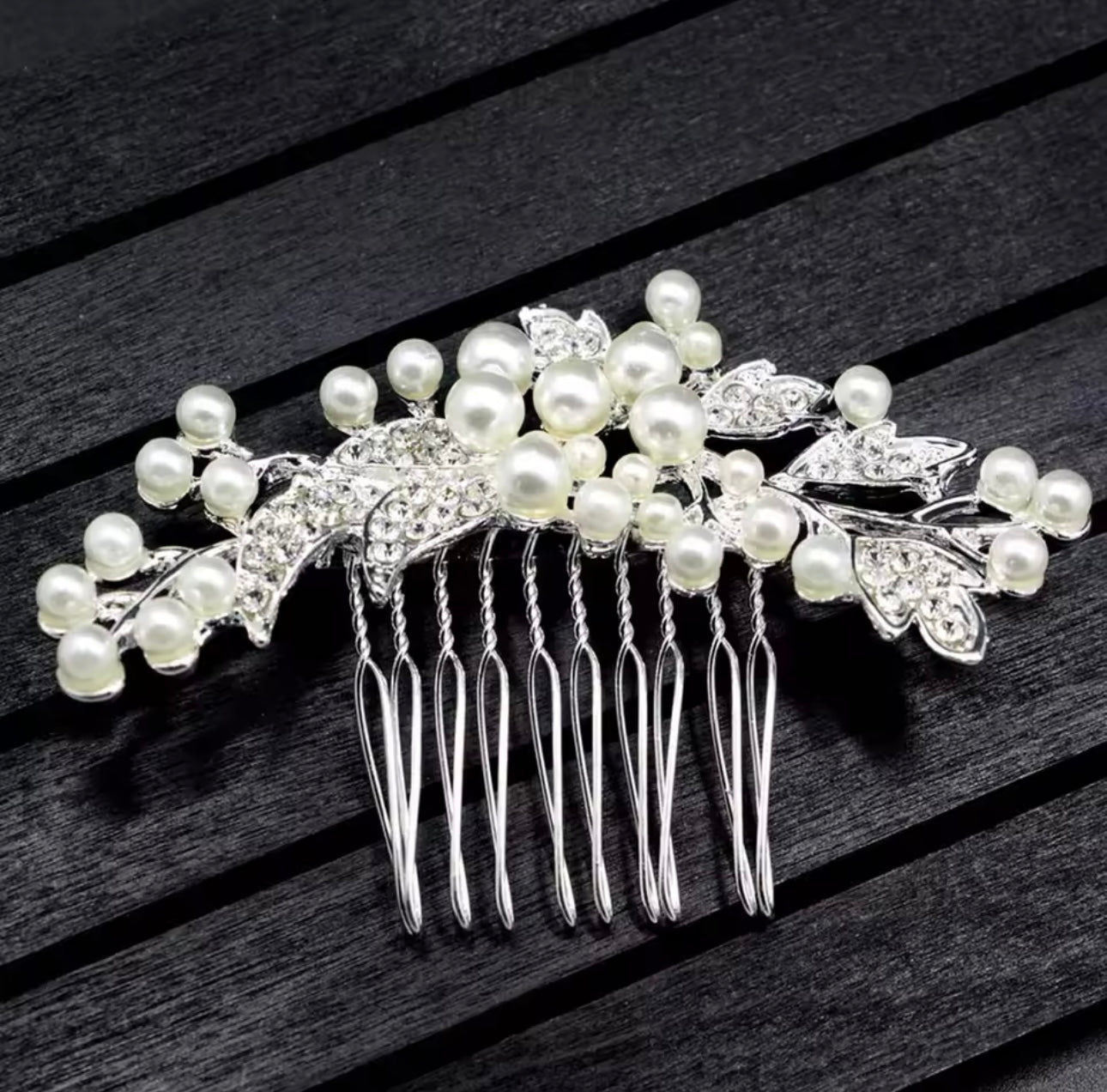 Pearl and Rhinestone Hair Comb