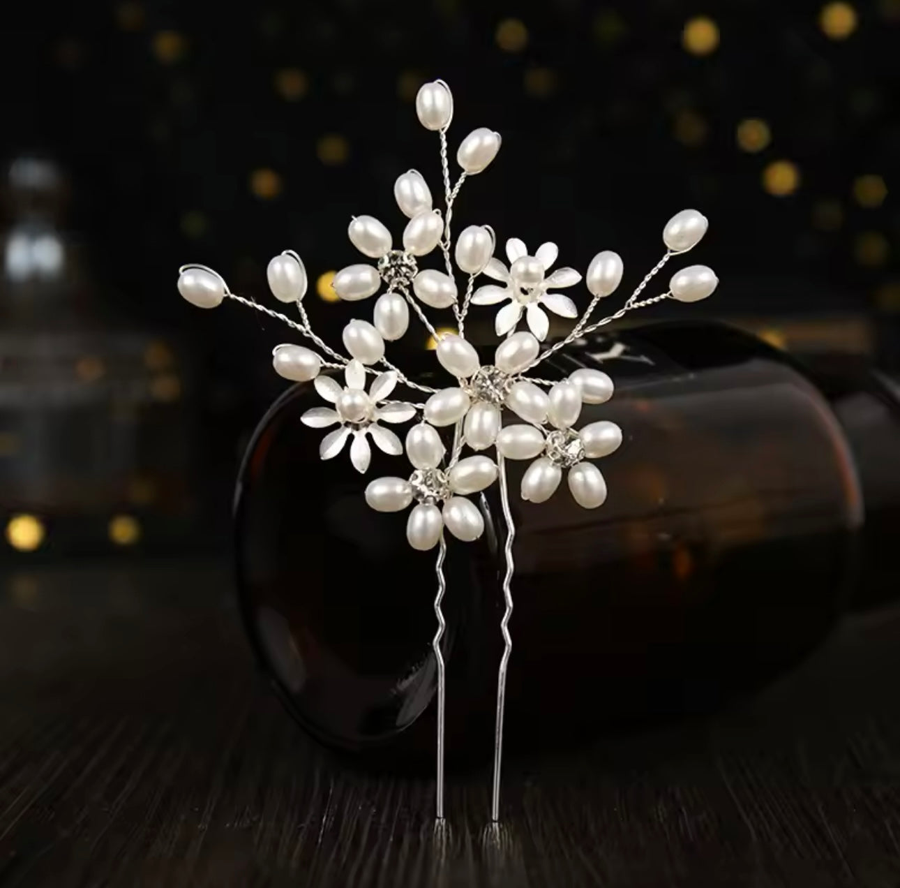 Flower and Pearl Hair Pin
