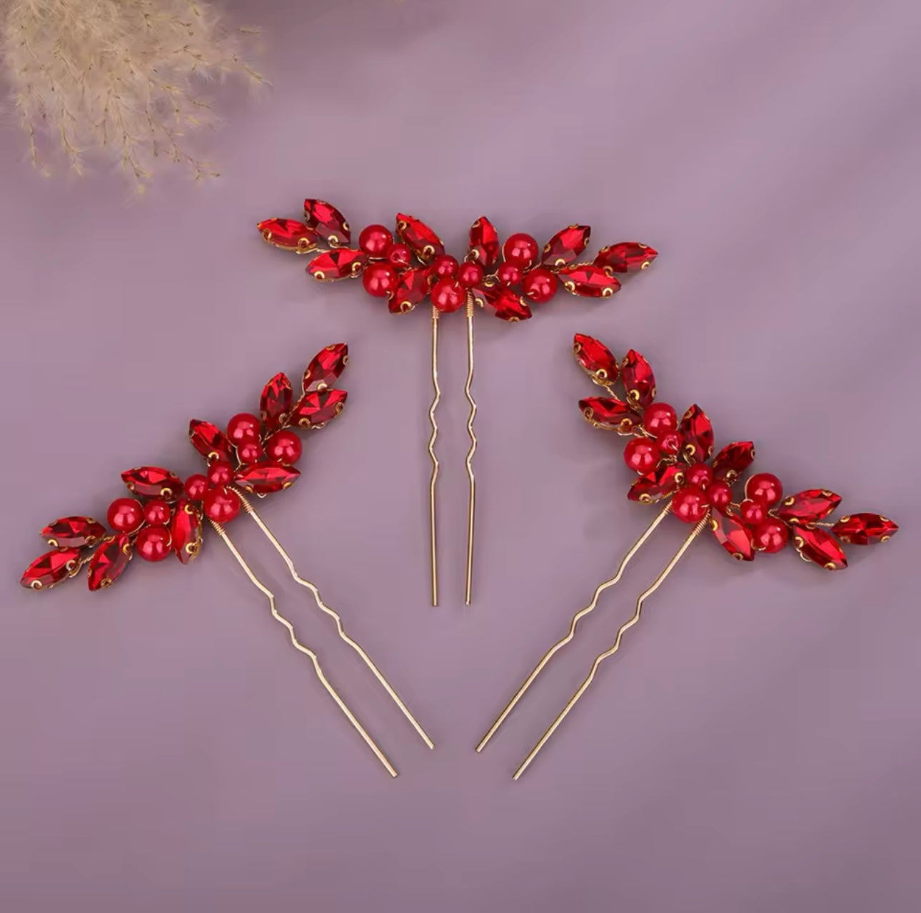 3 Piece Rhinestone Hair Pin Set