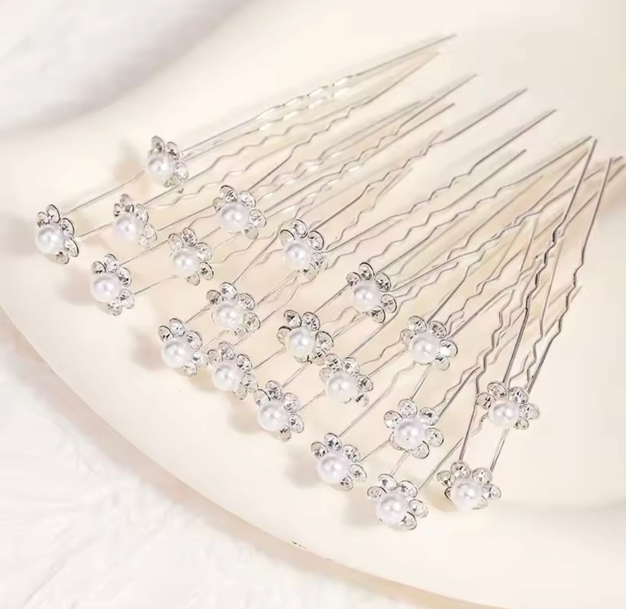 Silver Butterfly Bush Hair Pins (10 pieces)
