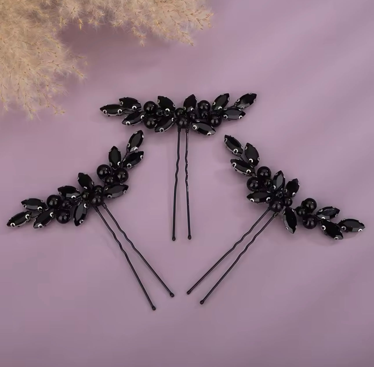 3 Piece Rhinestone Hair Pin Set