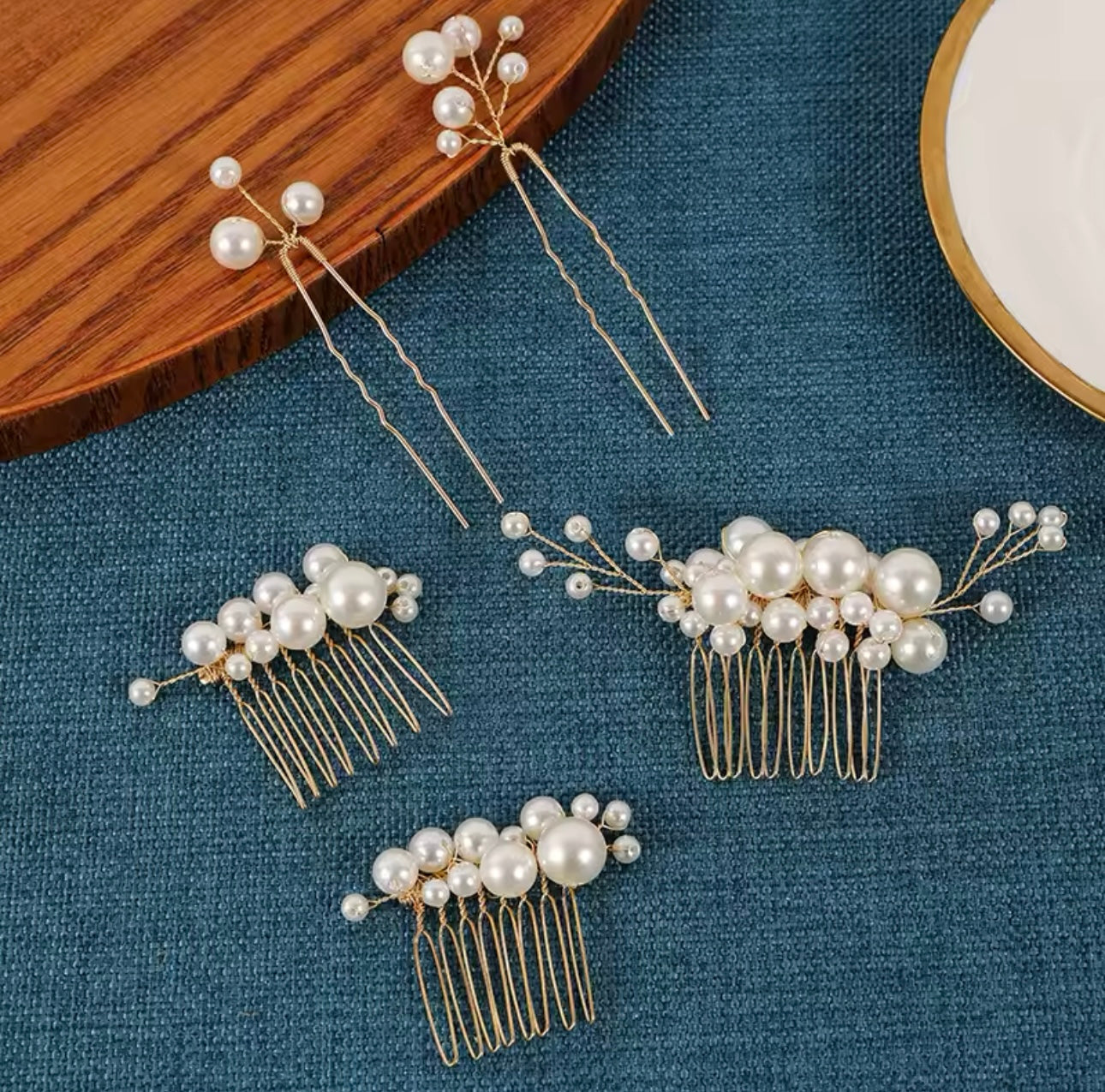 Pearl Hair Pin And Comb Set