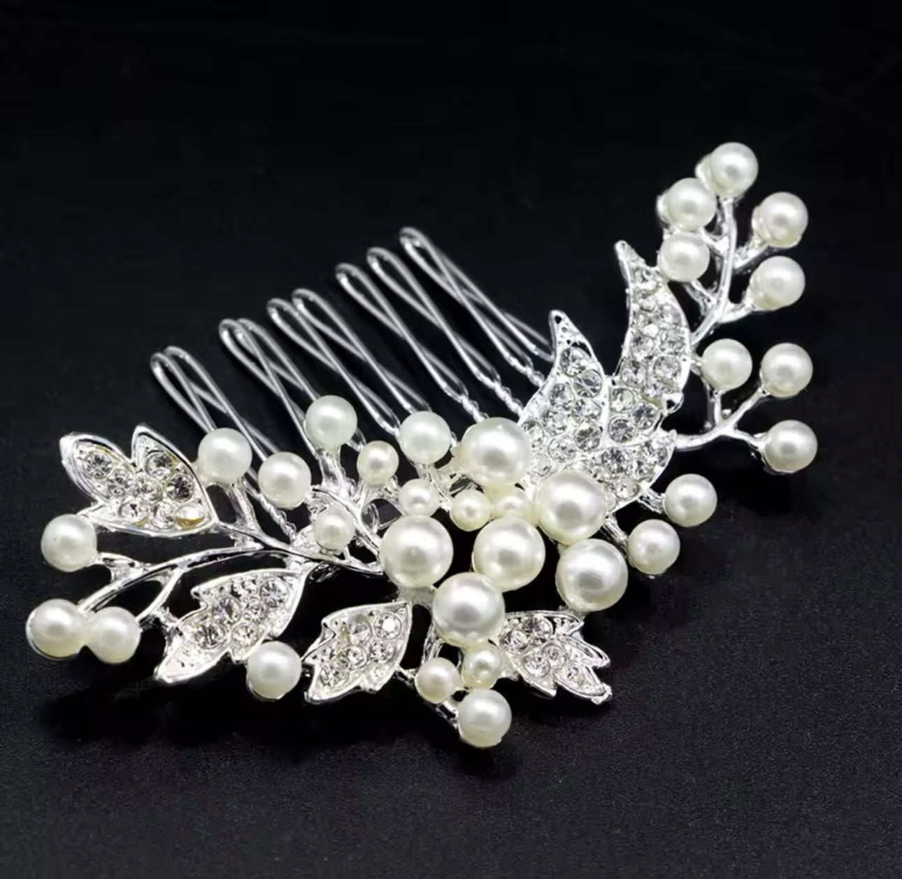 Pearl and Rhinestone Hair Comb