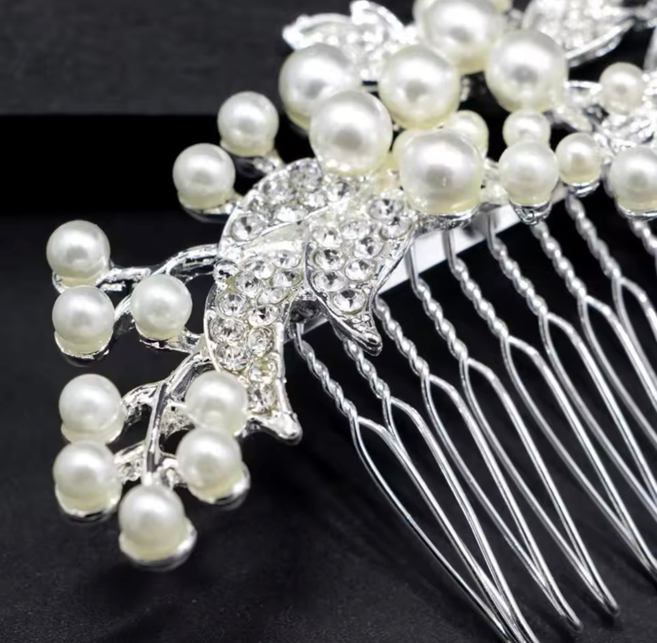 Pearl and Rhinestone Hair Comb