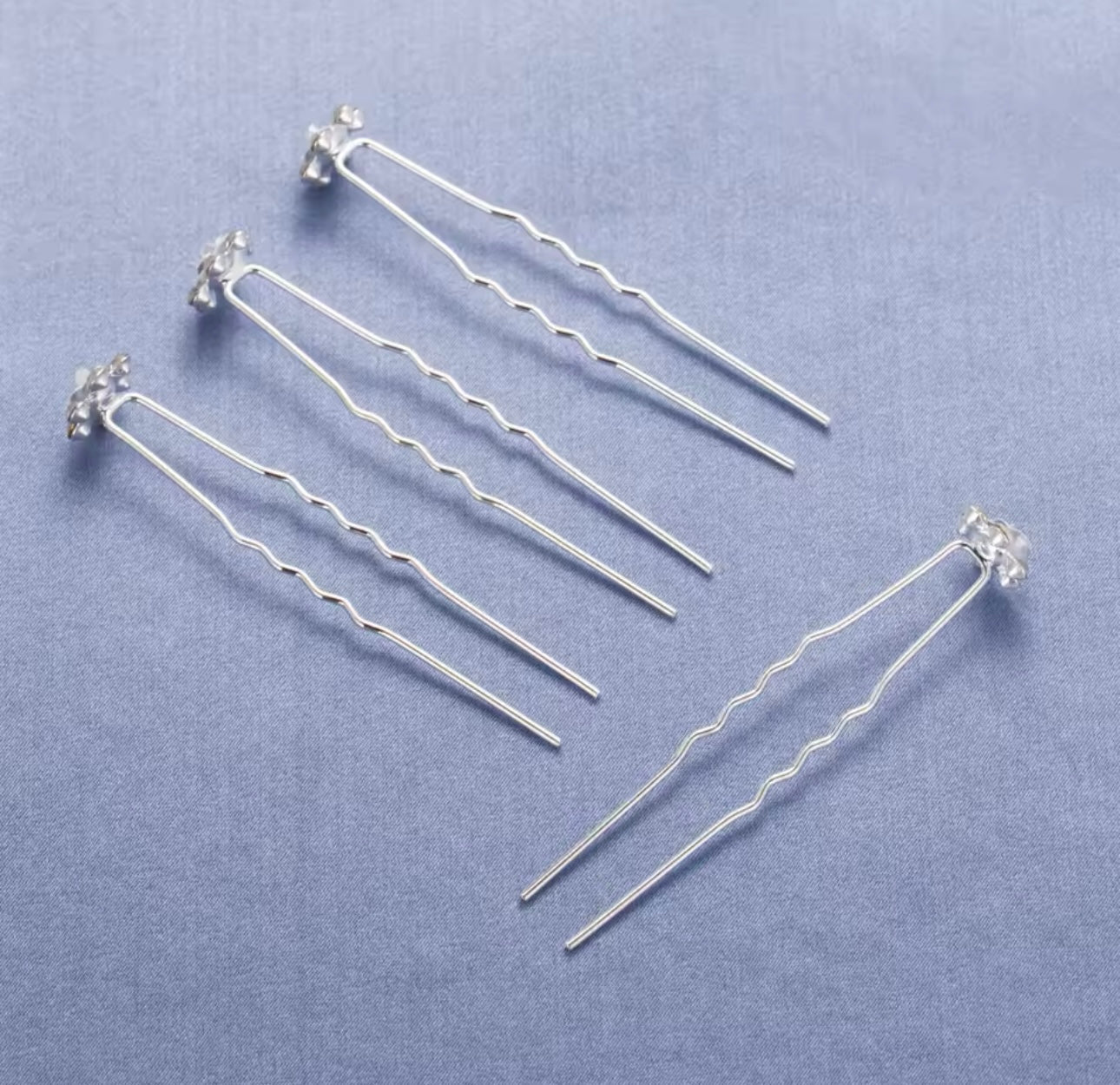 Silver Butterfly Bush Hair Pins (10 pieces)
